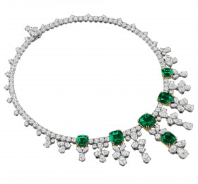海瑞温斯顿INCREDIBLES高级珠宝系列祖母绿宝石钻滴项链项链