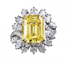 海瑞温斯顿INCREDIBLES高级珠宝系列锦簇镶嵌黄钻戒指戒指
