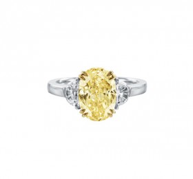 海瑞温斯顿CLASSIC WINSTON系列Classic Winston™系列椭圆形切工黄色彩钻戒指戒指
