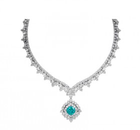 海瑞温斯顿INCREDIBLES高级珠宝系列帕拉伊巴碧玺和钻石项链项链