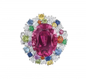 海瑞温斯顿Winston Candy高级珠宝系列紫色尖晶石钻石戒指戒指