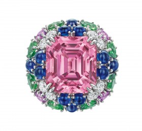 海瑞温斯顿Winston Candy高级珠宝系列紫色尖晶石钻石戒指戒指