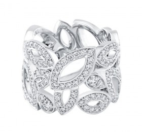 海瑞温斯顿LILY CLUSTER珠宝系列 Lily Cluster宽版钻石戒指戒指