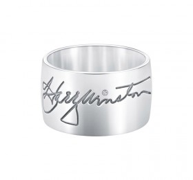 海瑞温斯顿Signature男士宽版钻石线戒 戒指