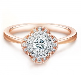 谢瑞麟悦赏闪耀18K玫瑰金镶嵌钻石戒指戒指