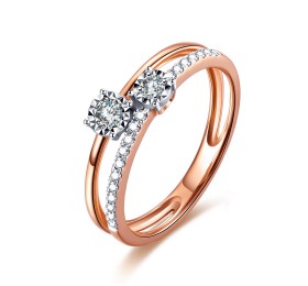 谢瑞麟18K玫瑰金镶嵌钻石系列戒指戒指