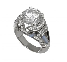 宝格丽DIVAS' DREAM DIVAS’DREAM高级珠宝系列铂金镶珍珠母贝、钻石戒指戒指